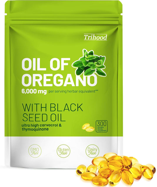 Cápsulas de Aceite de Orégano Premium con Semilla Negra – 300 Cápsulas