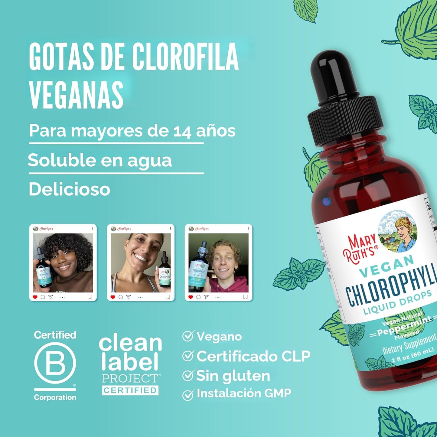 MARYRUTH'S VEGAN CHLOROPHYLL LIQUID DROPS
